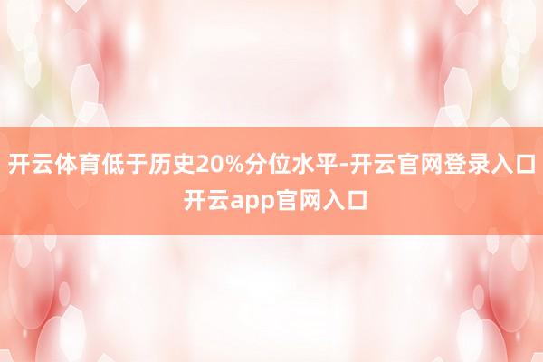 开云体育低于历史20%分位水平-开云官网登录入口 开云app官网入口
