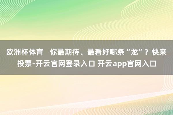 欧洲杯体育   你最期待、最看好哪条“龙”？快来投票-开云官网登录入口 开云app官网入口