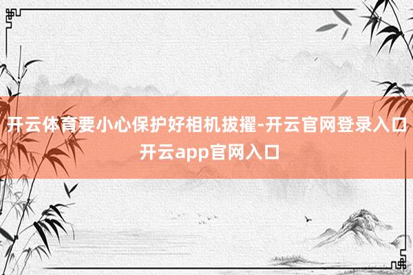 开云体育要小心保护好相机拔擢-开云官网登录入口 开云app官网入口