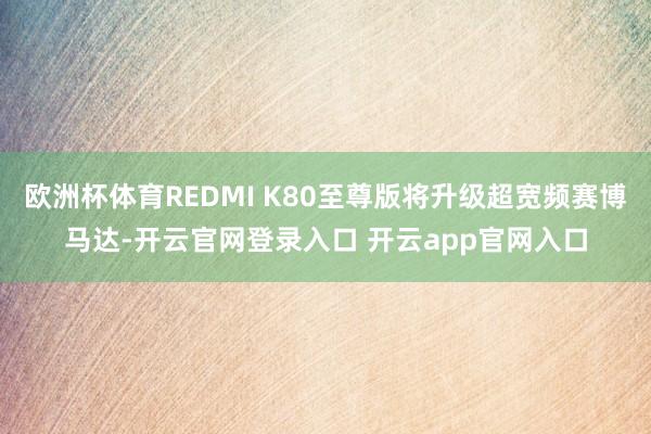 欧洲杯体育REDMI K80至尊版将升级超宽频赛博马达-开云官网登录入口 开云app官网入口