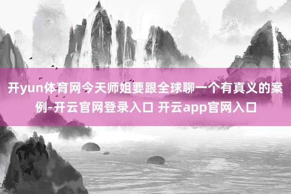 开yun体育网今天师姐要跟全球聊一个有真义的案例-开云官网登录入口 开云app官网入口