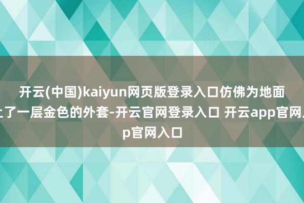 开云(中国)kaiyun网页版登录入口仿佛为地面披上了一层金色的外套-开云官网登录入口 开云app官网入口
