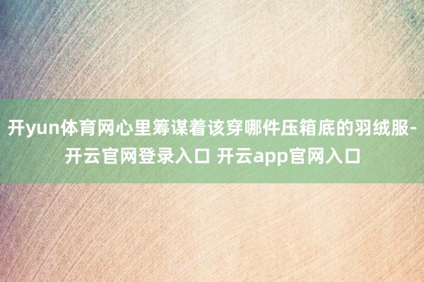 开yun体育网心里筹谋着该穿哪件压箱底的羽绒服-开云官网登录入口 开云app官网入口