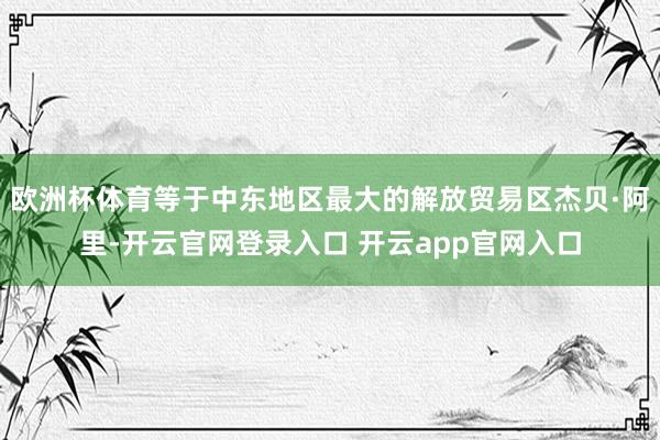 欧洲杯体育等于中东地区最大的解放贸易区杰贝·阿里-开云官网登