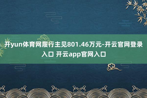 开yun体育网履行主见801.46万元-开云官网登录入口 开云app官网入口