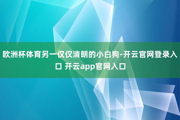 欧洲杯体育另一仅仅清朗的小白狗-开云官网登录入口 开云app官网入口