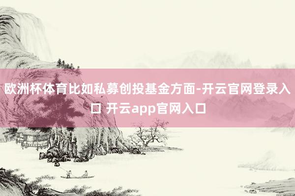 欧洲杯体育比如私募创投基金方面-开云官网登录入口 开云app官网入口
