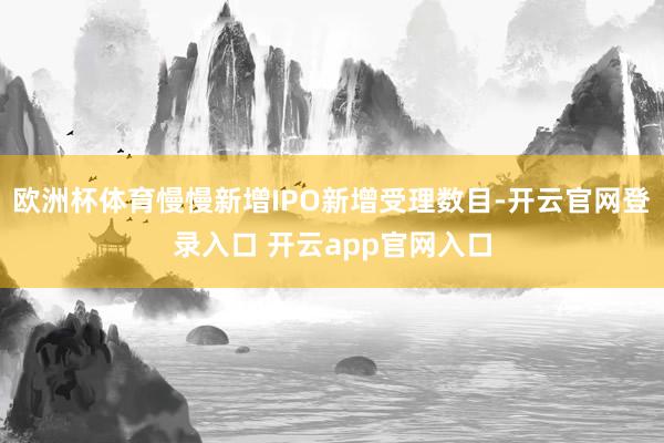 欧洲杯体育慢慢新增IPO新增受理数目-开云官网登录入口 开云app官网入口