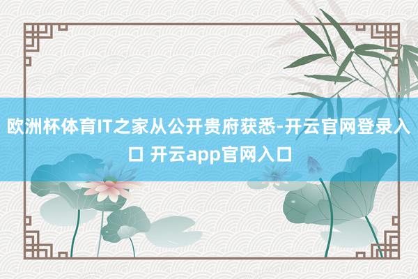 欧洲杯体育IT之家从公开贵府获悉-开云官网登录入口 开云app官网入口